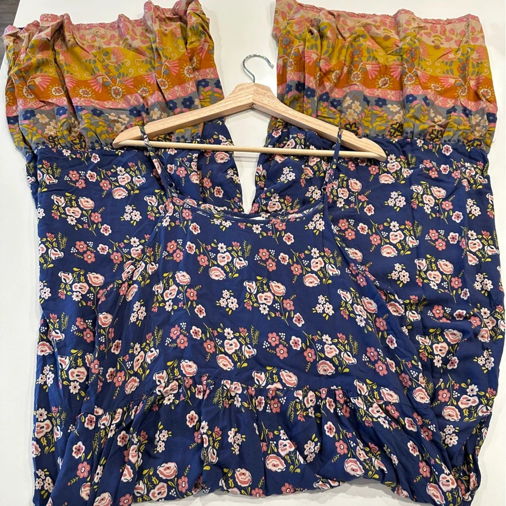 Natural Life Zoe Wide Leg Floral Boho Jumpsuit Size Large - Picture 7 of 10